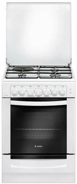 Кухонная плита GEFEST 6112-02, комбинированная, электрическая духовка, 55 л, 3 газовых конфорки, 1 электрическая конфорка 