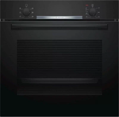 Встраиваемый электрический духовой шкаф Bosch HBA530BB0S, чёрный, 71 л, EcoClean, 4 режима, механическое управление
