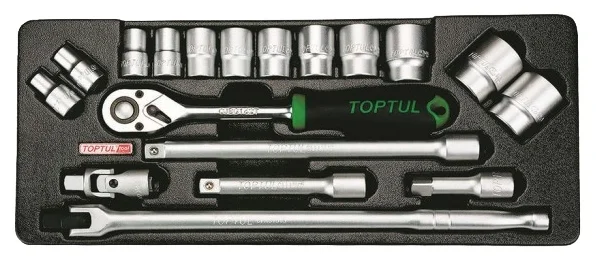Набор торцевых головок Toptul GCAT1801 18 предметов