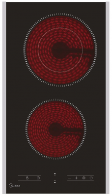 Электрическая варочная панель Midea MCH32330FX, цвет панели черный, цвет рамки серебристый
