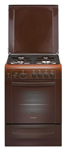 Кухонная плита GEFEST 6100-04 0001, Газовая, Объем духовки52 л, Нерж. сталь, Чугун