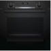 Электрический духовой шкаф Bosch HBG517EB0R, Serie 6, чёрный, утапливаемые переключатели, 7 режимов, AquaClean, телескопические направляющие