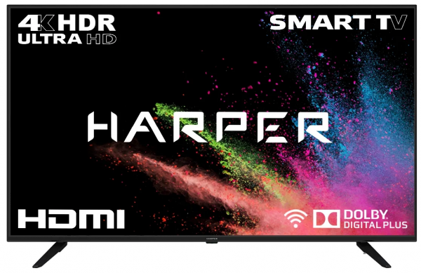 50" Телевизор HARPER 50U660TS 2018 LED, черный,  4K UHD, Smart TV