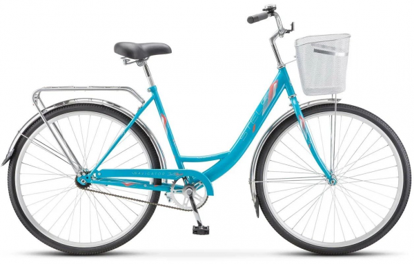 Велосипед STELS Navigator-345 28" Z010 LU085343 LU093790 20" Серо-зеленый 2022 +корзина