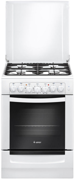 Кухонная плита GEFEST 6102-02, 4 газовых конфорки, электрическая духовка, эмалированный, А, 55 л