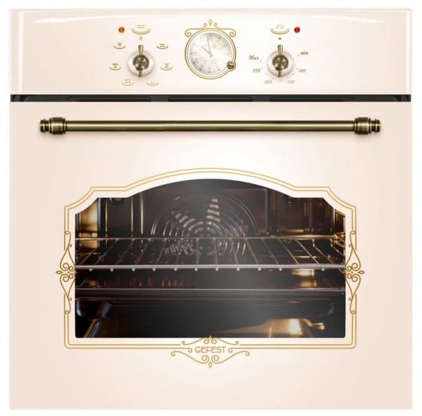 Духовой шкаф GEFEST 602-02 К55, кремовый, 55 л, гидролизная очистка, гриль электрический