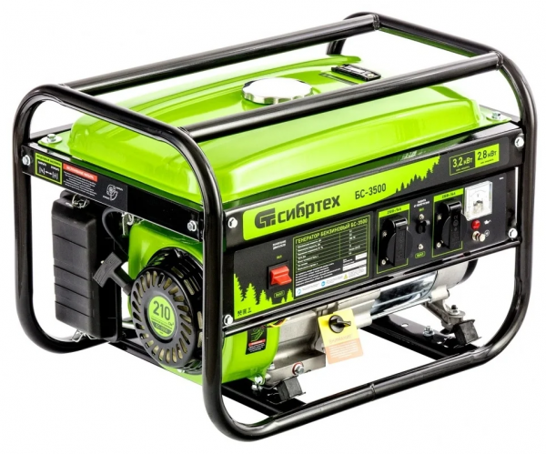 Бензиновый генератор Сибртех БС-3500, (3200 Вт)