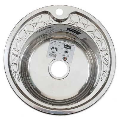 Врезная кухонная мойка FRANK 04908 0.8/180, 49х49см, нержавеющая сталь