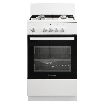 Газовая плита De Luxe 5040.48Г Щ, белый, эмалированная, газ-контроль духовки, 43 л, 4 газовые конфорки, традиционная очистка 