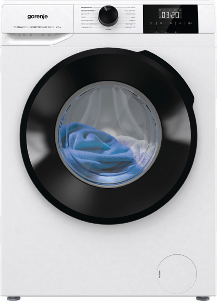 Стиральная машина Gorenje W1NGPI72SBS/C, класс А, 7 кг, 1200 об/мин, Инверторный мотор, самоочистка, белая