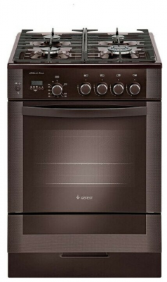 Плита Газовая Gefest ПГ 6500-04 0245 коричневый (без крышки) реш. чугун, конфорок - 4 шт, духовка - 52 л, электроподжиг, газ-контроль панели, гриль, чугунные решетки, 60 см x 85 см x 60 см 