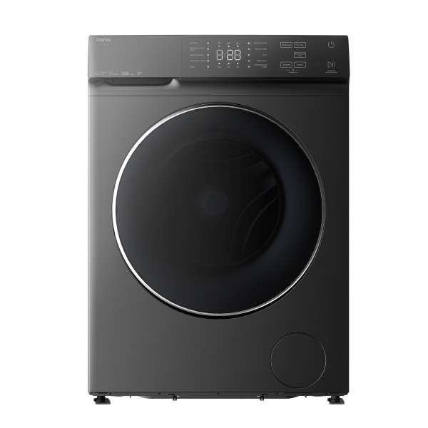Стиральная машина Centek CT-1973, серая, 7 кг, 1200 об/мин, 10 программ, с паром, с фронтальной загрузкой