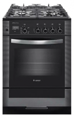 Плита газовая Gefest ПГ 6500-04 0244 черный, 4 конфорки, духовка 52 л, электроподжиг, газ-контроль, чугунные решетки
