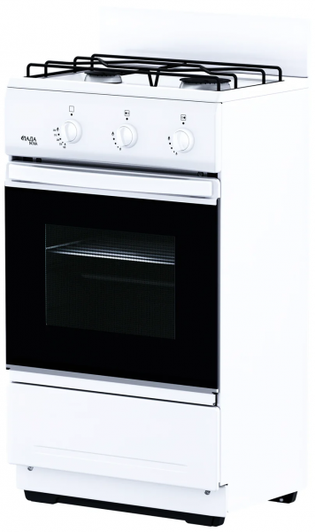 Кухонная плита Лада Nova CG 32013 W, газовая, 2 конфорки, белая, 30 л, га-контроль духовки 