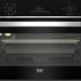 Электрический духовой шкаф Beko BBCM13300X, нержавеющая сталь/черный, 48 л, эмаль легкой очистки, гидролизная очистка, переключатели поворотные/сенсорные