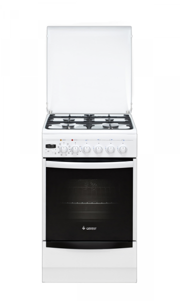 Кухонная плита GEFEST 5102-03, комбинированная, электроподжиг, 4 конфорки, газ-контроль горелок стола, электрическая духовка, 55 л