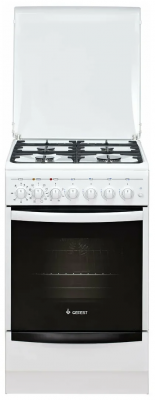 Кухонная плита GEFEST 5102-03 0023, эмалированная, 4 газовые конфорки, электрическая духовка, гриль, традиционная очистка, конвекция, 55 л