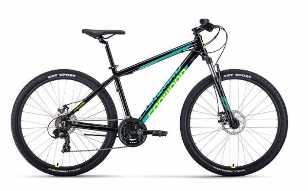 Велосипед FORWARD APACHE 27,5 2.0 D CLASSIC (27,5" 21 ск. рост. 19") 2022, черный/желтый, RBK22FW27938