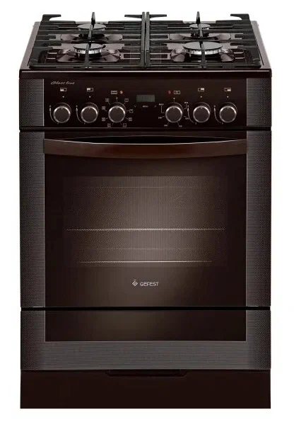 Кухонная плита GEFEST 6502-03 0045, комбинированная, 55 л, 4 конфорки, A, электроподжиг, газ-контроль 