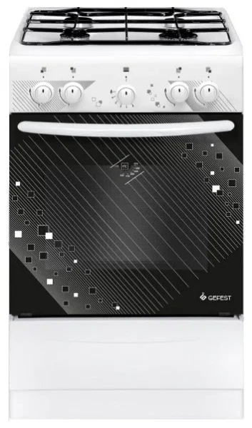 Газовая плита GEFEST 5100 0017, 4 конфорки, управление поворотное, газ-контроль духовки, 52 л, эмалированная