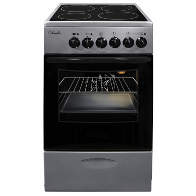 Плита стеклокерамическая Лысьва EF4004MK00 (ЭПС 404 МС)  жемчужно-светло-серая, 4 зоны нагрева, подсветка духовки, 57 л, выдвижной ящик 