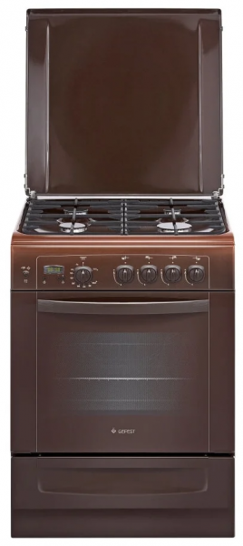 Кухонная плита GEFEST 6100-03 0001, газовая, электроподжиг, газ-контроль, 4 конфорки, 52 л