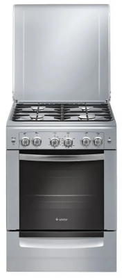 Газовая плита GEFEST 6100-02 0068, серый, газовая, чугунные решетки, 60х85х60 см