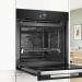 Духовой шкаф электрический встраиваемый Bosch HRG978NB1 Serie 8, чёрный, пиролитическая очистка, 71 л, 22 режима, с паром, телескопические направляющие