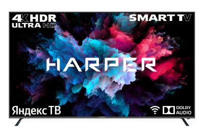 75" Телевизор HARPER 75U750TS UHD SMART Яндекс, черный