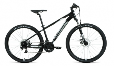 Велосипед FORWARD APACHE 27,5 2.2 D (27,5" 21 ск. рост. 15") 2022, черный/серый, RBK22FW27296