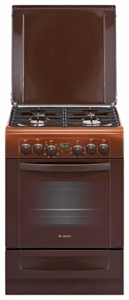 Кухонная плита GEFEST 6102-03 0001, эмалированная, электроподжиг, газ-контроль горелок стола, 4 газовые конфорки, электрическая духовка, 55 л