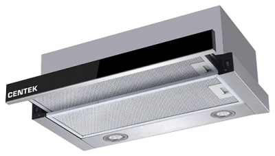 Встраиваемая вытяжка CENTEK CT-1841 60, цвет корпуса серебристый, цвет окантовки/панели черный