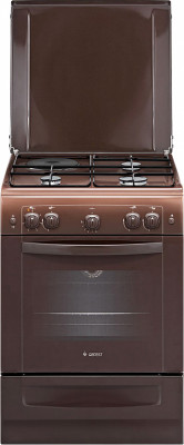 Кухонная плита GEFEST 6110-01 0001, эмалированная, комбинированная, газ-контроль духовки, 3 газовые конфорки, 1 электрическая конфорка, A, 52 л