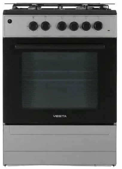 Газовая плита VESTA Valencia VGE 10-E Серая ГК с электрической духовкой, объем 65 л