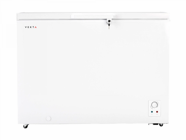 Морозильный ларь VEKTA FR-380W02, белый, механическое управление, ручное размораживание, 380/350 л