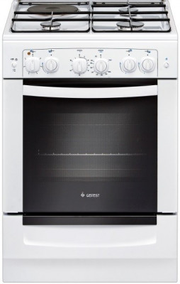 Кухонная плита GEFEST 6110-02 0300, комбинированная, газ-контроль, электроподжиг, подсветка духовки, 3 газовые конфорки, 1 электрическая конфорка, 52 л