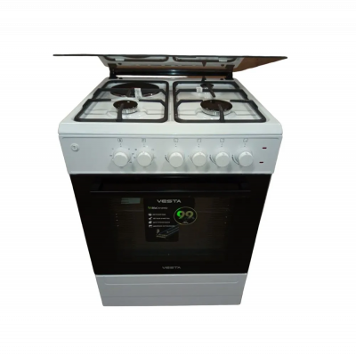 Кухонная плита Vesta Valencia VKE 20-E Белый CHU, комбинированная, 3 газовые конфорки, 1 электрическая конфорка, электрическая духовка, 65 л, электроподжиг 