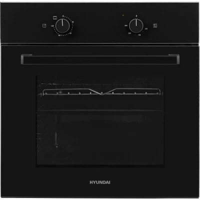 Духовой шкаф HYUNDAI 6003.01 BG, черный, 64 л, эмаль легкой очистки, переключатели поворотные