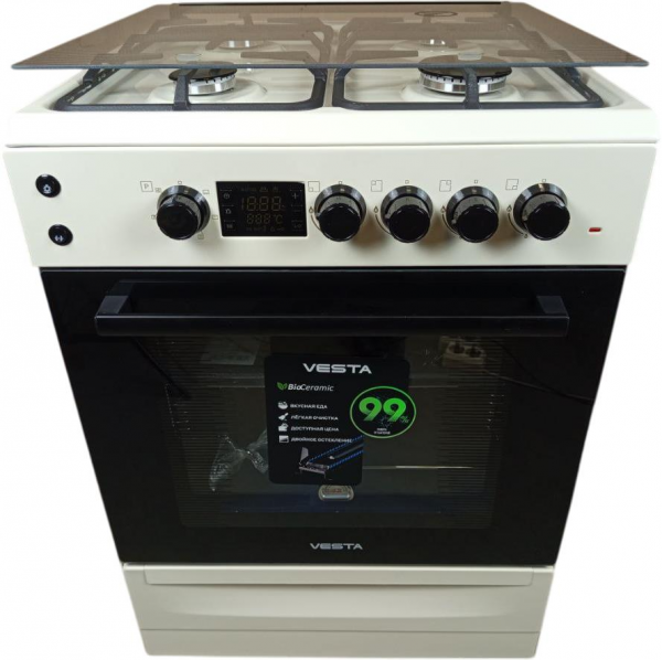 Газовая плита VESTA Valencia VGE 6042.1245678 Беж с электрической духовкой, объем 65 л