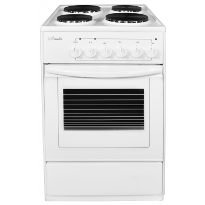 Кухонная плита Лысьва ЭП 411 (белый), эмалированная, электрическая, 4 зоны приготовления, 57 л, ящик для посуды