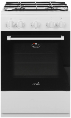 Газовая плита Cezaris ПГ 2150-02, белая, полный газ контроль, переключатели поворотные