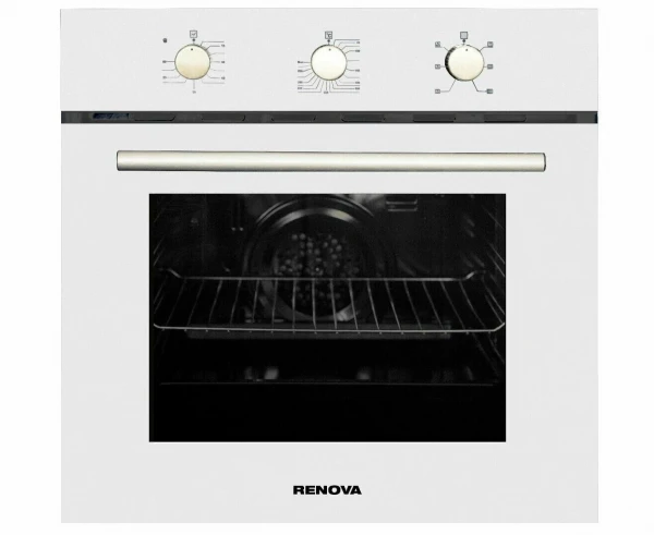Духовой шкаф RENOVA O90-6WS2, белая, эмаль легкой очистки, 6 режимов, гриль, конвекция