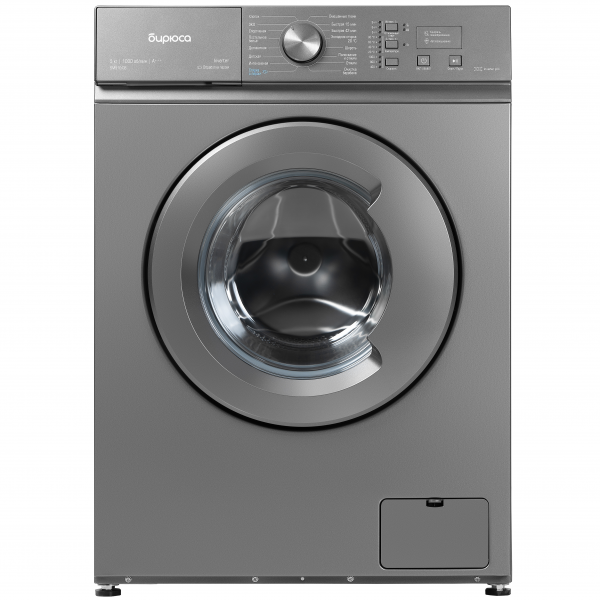 Стиральная машина БИРЮСА WM-SM510/08 M металлик, 5 кг, 1000 об/мин, 16 программ, инверторная 