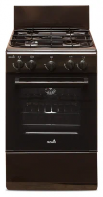 Кухонная газовая плита Cezaris ПГ 2150-03, коричневая, полный газ-контроль, эмаль легкой очистки