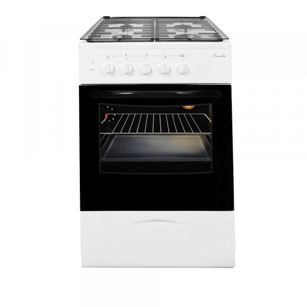 Кухонная плита Лысьва ГП 400МС-2у белая ст/крышка, газовая, 4 конфорки, газ-контроль духовки, 57 л, выдвижной ящик