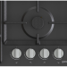 Газовая варочная панель Gorenje G641EXB, чёрная, 4 конфорки, газ-контроль, поворотные переключатели, электроподжиг, чугунные держатели