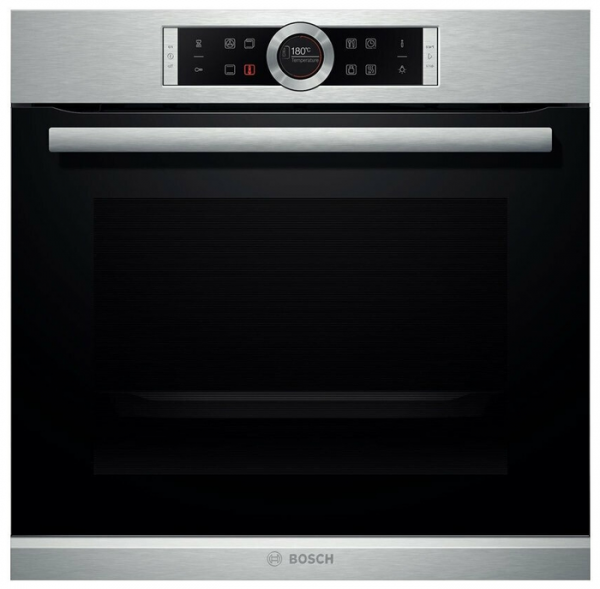Электрический духовой шкаф Bosch HBG635BS1, Serie 8, нержавеющая сталь, EcoClean, 13 режимов, переключатель Control Ring