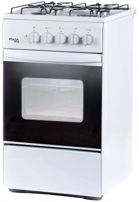 Газовая плита ЛАДА NOVA RG 24040 W, белая, газ-контроль духовки, без крышки, традиционная очистка, поворотный механизм