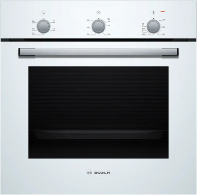 Духовой шкаф Bosch HBF011BV1T электрический, шириной 59.4 см, белый, традиционная очистка