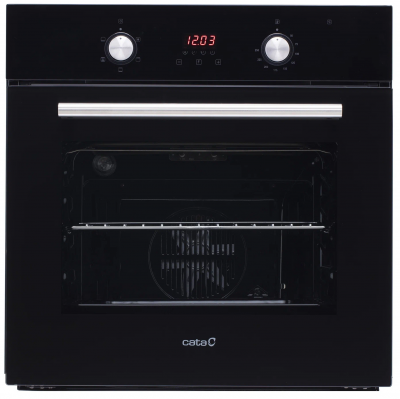 Духовой шкаф CATA ME 605 TCP, чёрный, утапливаемые переключатели, телескопические направляющие, 50 л
